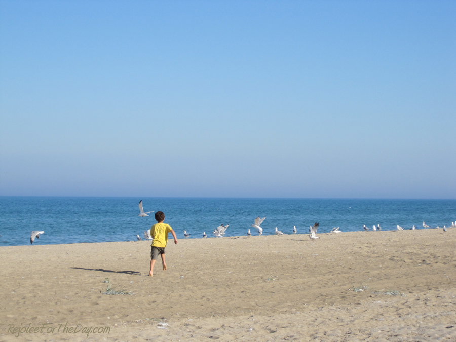 Running on Lake Michigan