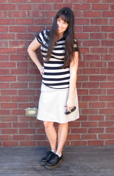 Doc Marten oxfords with a skirt