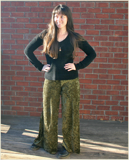 Green Velvet Pants 3