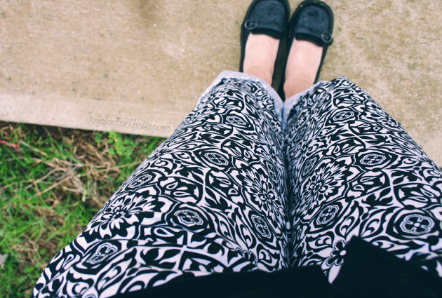 black and white pants