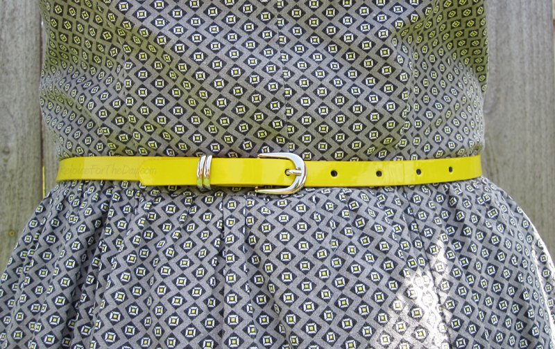 dress with a yellow belt