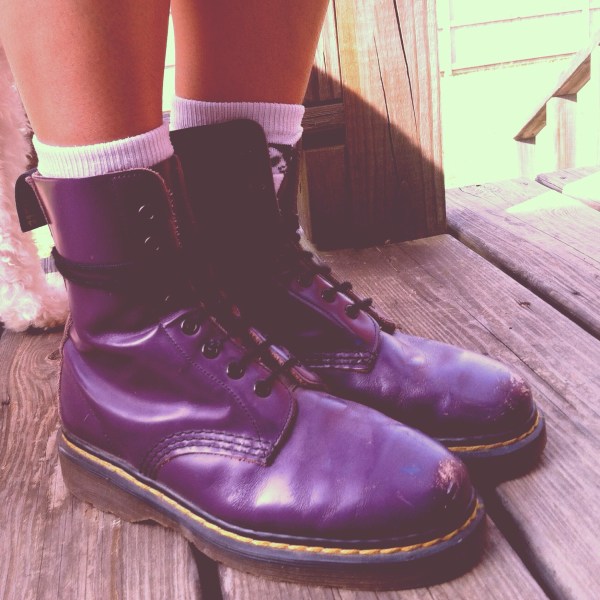 purple Doc Marten boots
