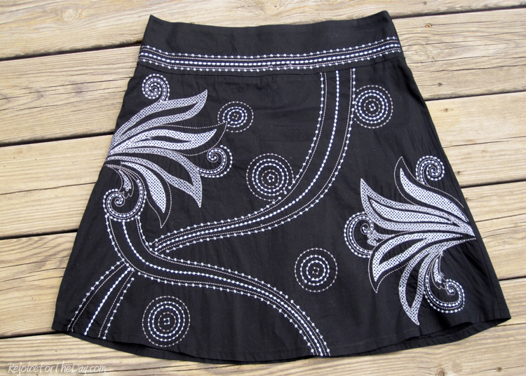 embroidered skirt details