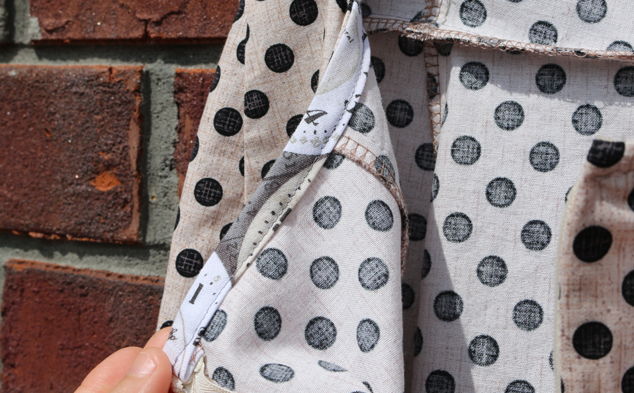 I used fabric scraps to make my own binding tape, and I love how it came out.