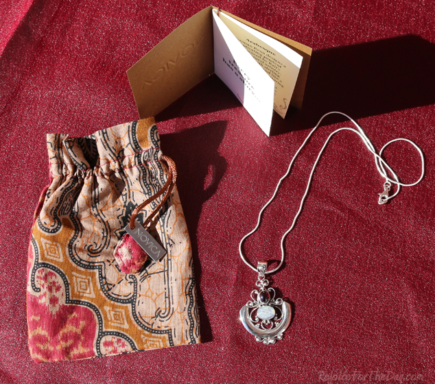 moonstone and garnet pendant