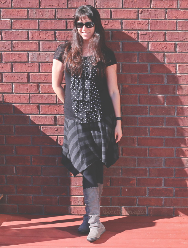 wearing stripes and polka dots